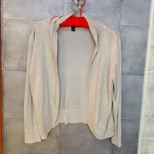 🔆 Ronni Nicole taupe gold women's cardigan large L